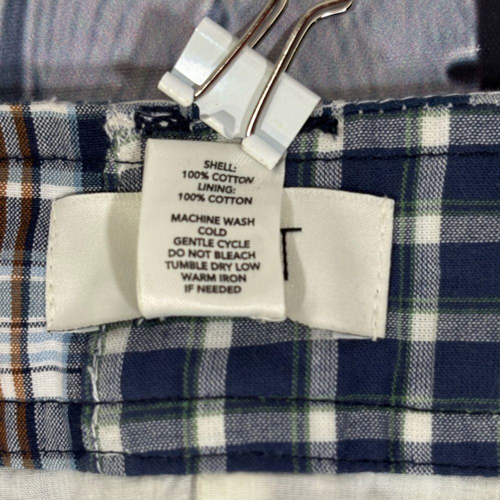 Loft Patchwork White Blue Madras Plaid Coastal Be… - image 4